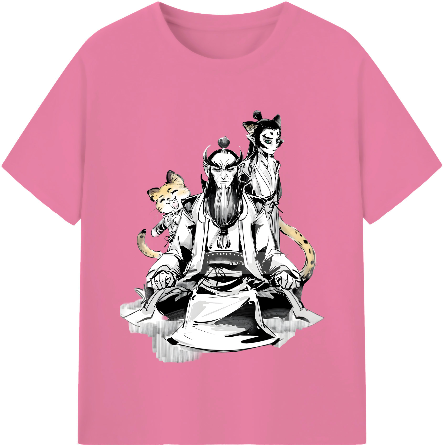 （画像用） Ne Zha 2 ナタ 魔童の大暴れ 綿100％半袖Tシャツ（フロントプリント）